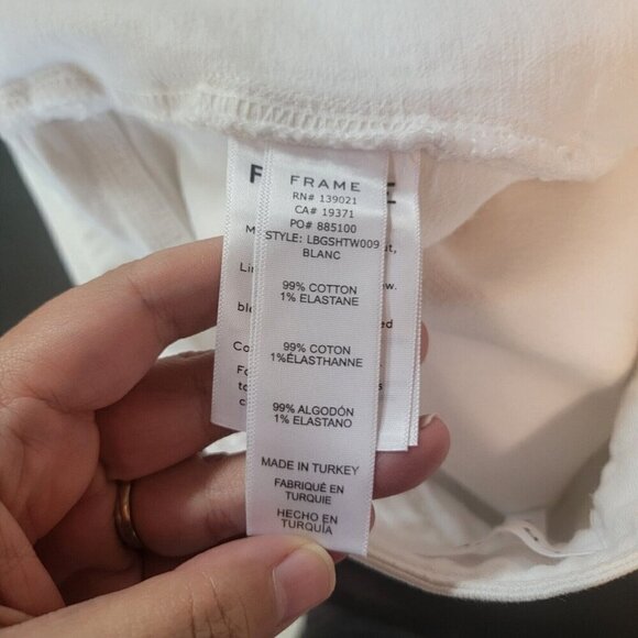 FRAME Le Brigette Size 31 High Waist Cut Off Denim Shorts NWT White Tie Waist - Picture 5 of 9